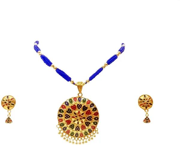 Assamese_Traditional_Gold_Plated_Multicolour_Japi_Tassel_Jewellery_Set_For_Women